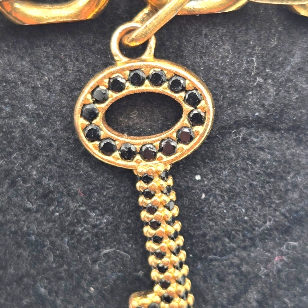 #27 Louis Vuitton Bracelet Padlock Key Metal Gold x Black M75435 - RARE/VINTAGE - Picture 7 of 13